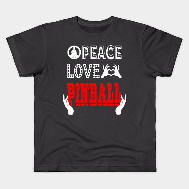 Piece Love Pinball Hands Kids T-Shirt by Uwantmytees